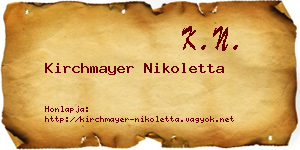 Kirchmayer Nikoletta névjegykártya